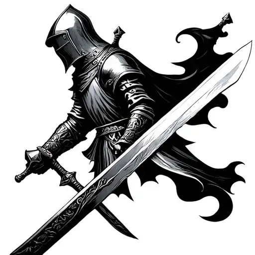 Templar Knight Holding Sword