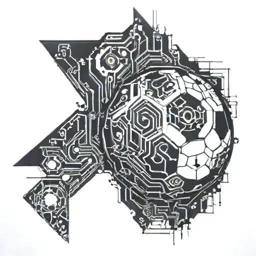Incorporate A Soccer Ball And A Computer Circuit Board Into A Unique Design