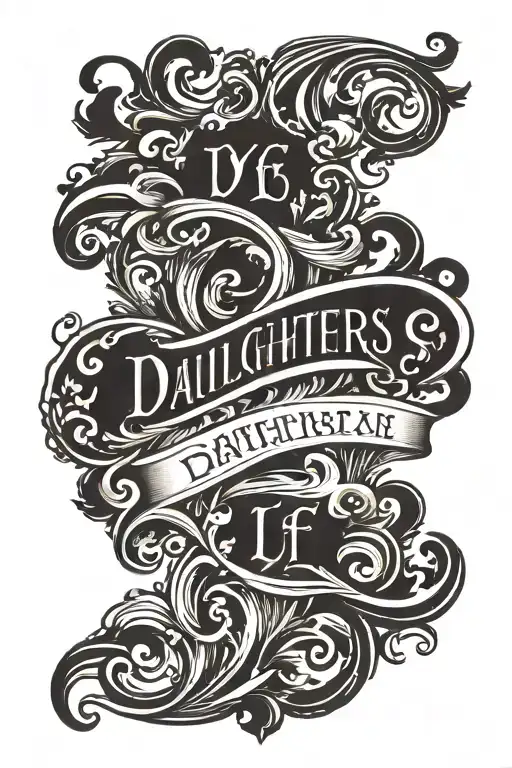 Daughters Name In Old English Script