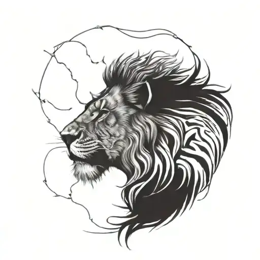 Male Lions Head Roaring