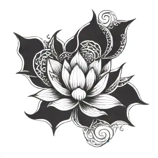 Lotus Flower Intertwined With Om Symbol