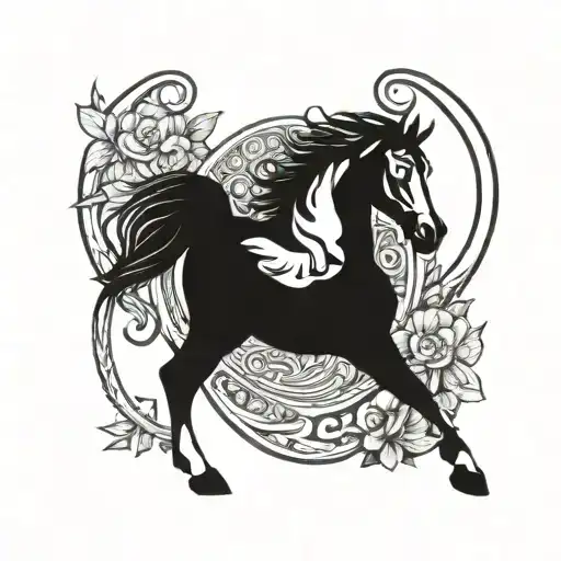 Horse Shoe With Horse In It