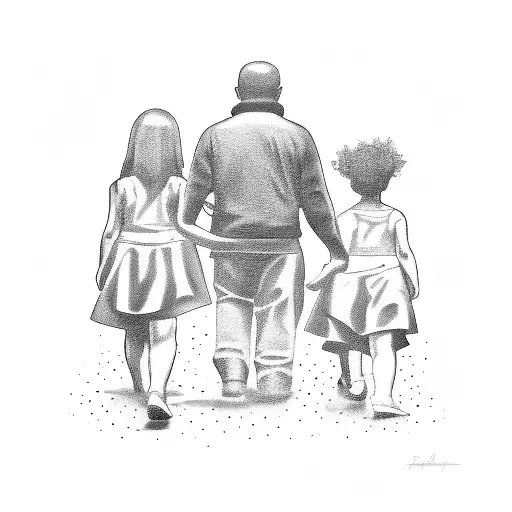 Father Protecting 2 Kids From Fire