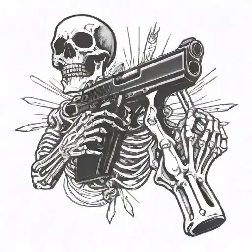 Skeleton Hand With A Gun That Shoots Cards