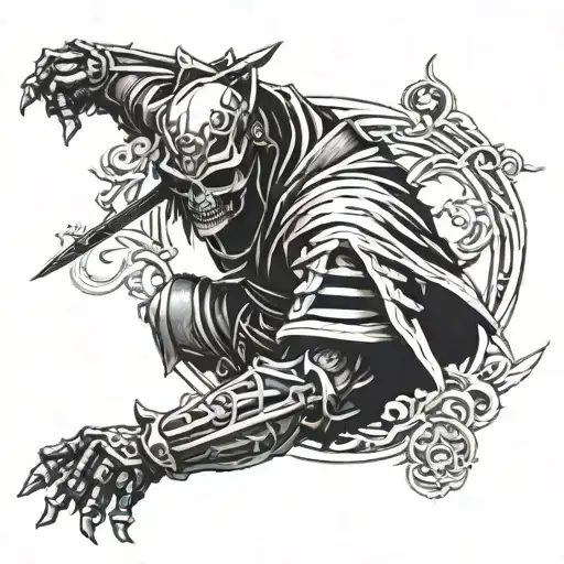 Skeletal Samurai Sleeve