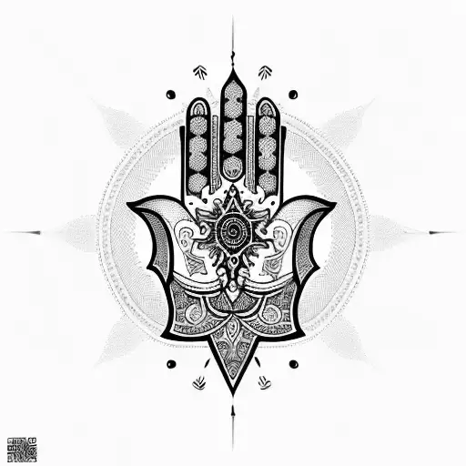 Hamsa Symbol With Arabic