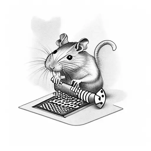 Rat Playing Chess Smoking A Cigar