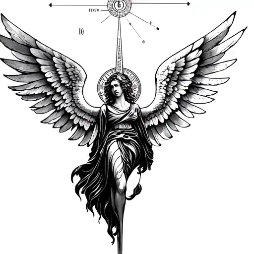 Fallen Angel Sundial In Linear Surrounded