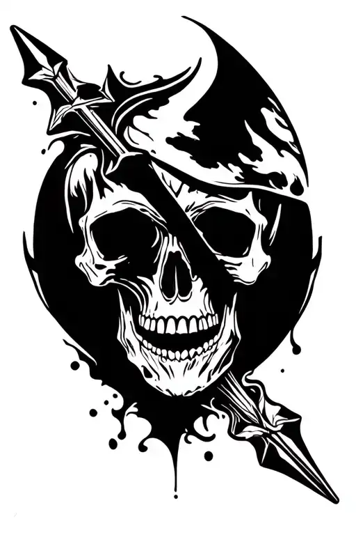 Skull With Spear Surrounded