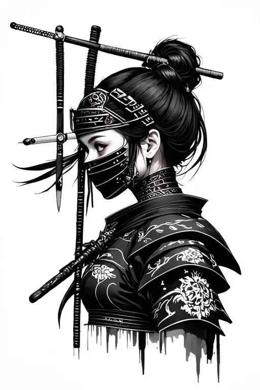 Cyberpunk Style Samurai Girl