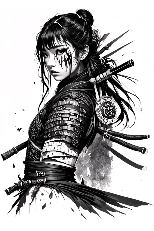 Cyberpunk Style Samurai Girl