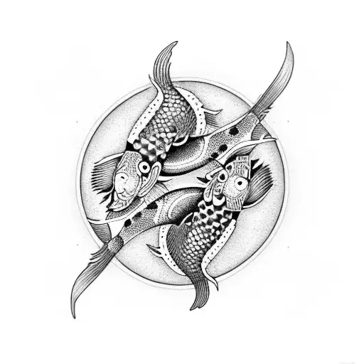 Yin And Yang With Koi Fish