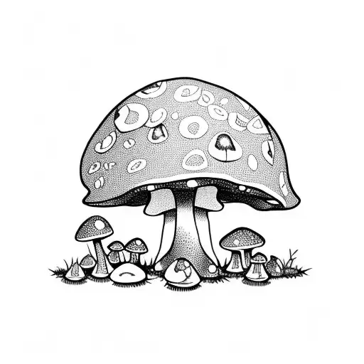 Fairy On A Mushroom In A Mythical Forest