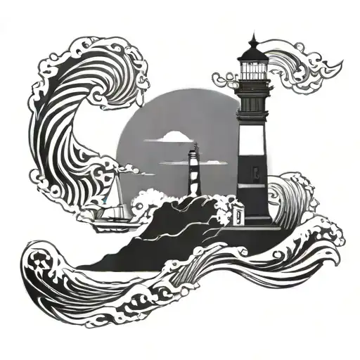 Lighthouse And Wave