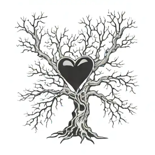 A Dead Tree Growing In Heart