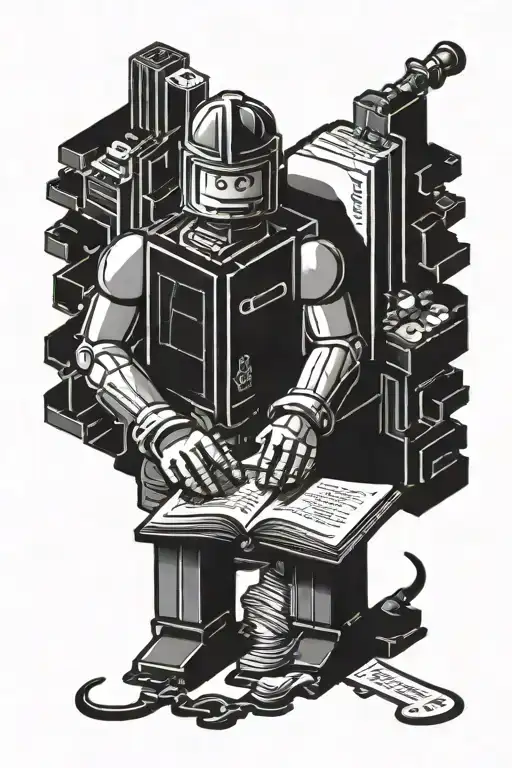 Lego Figure Holding Open Book Surrounded
