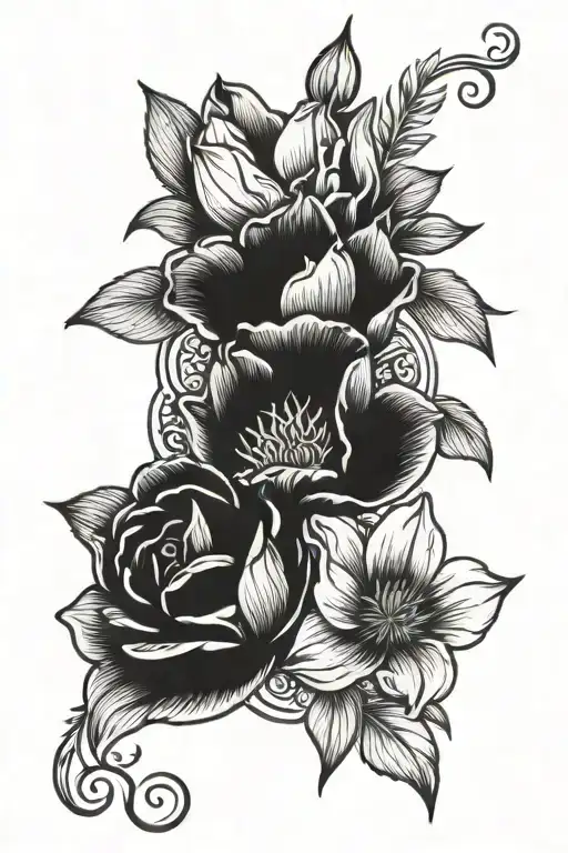 Rose Tulip And Sunflower