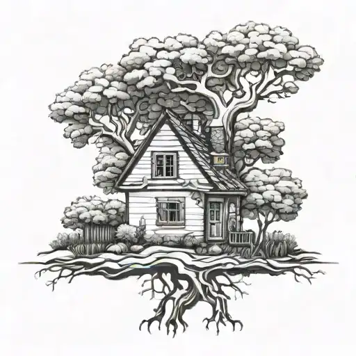 Life Tree With Small House