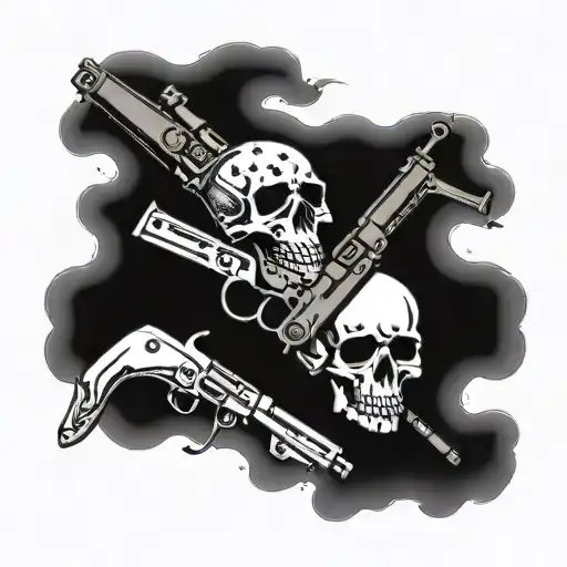 Second Amendment Garrison Flag Rifle Bullets Skull