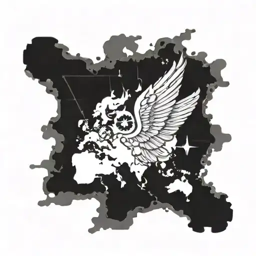 A World Map With Angel Wings