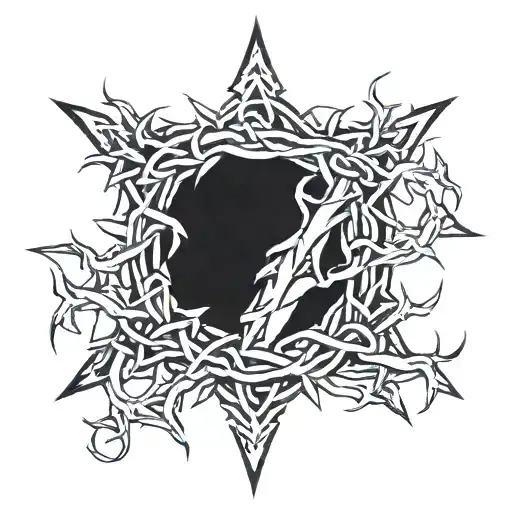 Cross Inside A Crown Of Thorns