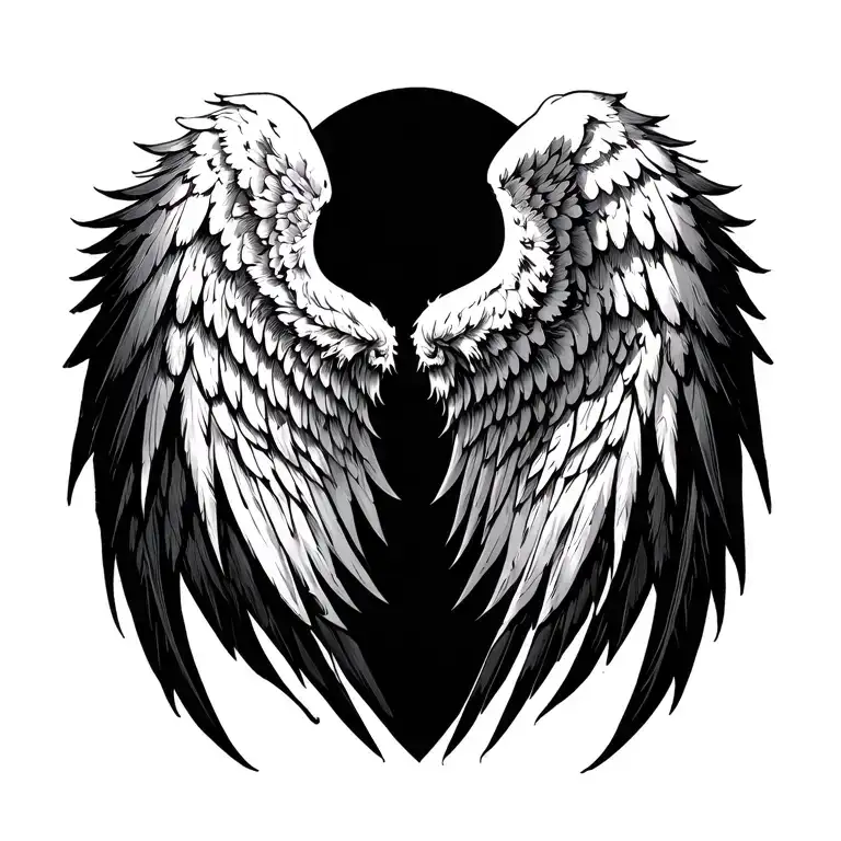 Demon Wing And Black Angel Wing