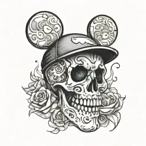 Mickey Head As A Skull