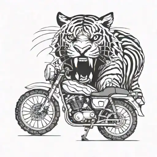 Incorporate Elements Of Motorbikes Into A Tiger Design
