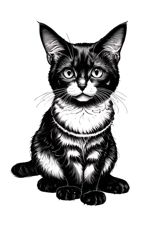 Color Fluffy Stretching Cat