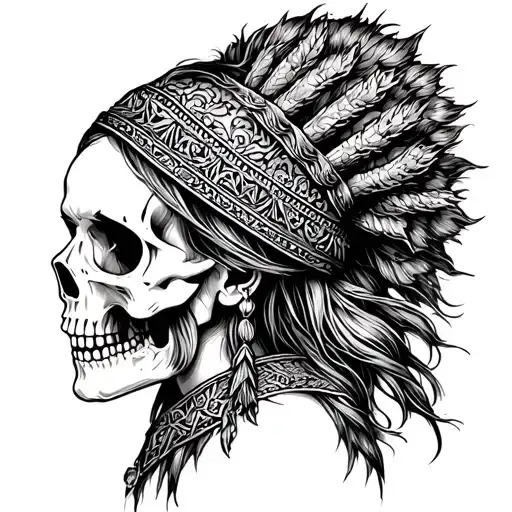 Viking Woman Nordic With A Skull