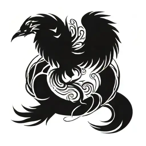 A Phoenix Rising From An Infinity Symbol