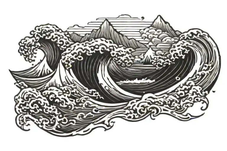 Surfer Wave Mountain