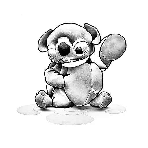 Stitch Cuddling A Teddy Bear