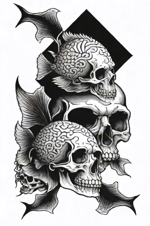 Fish And Skull Wearing