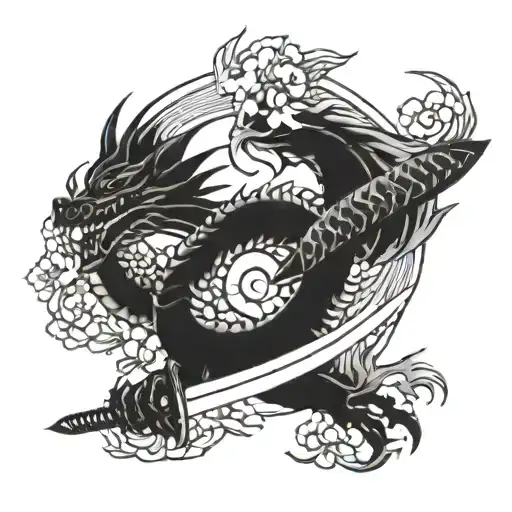 Sakura Katana Dragon