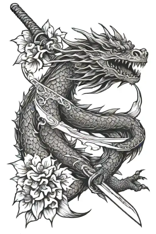 Dragon Sakura Katana