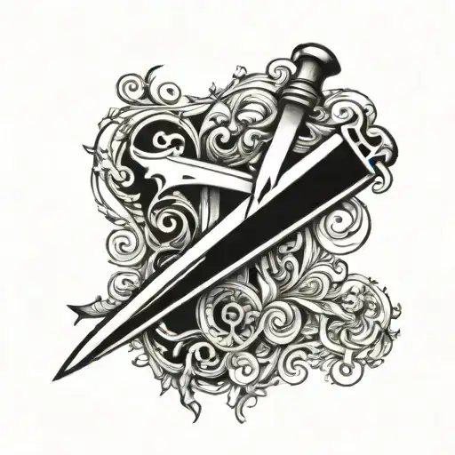 A Smal Sword With The Initials T H In It