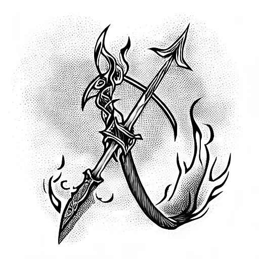 Bonfire With Coiled Sword In It