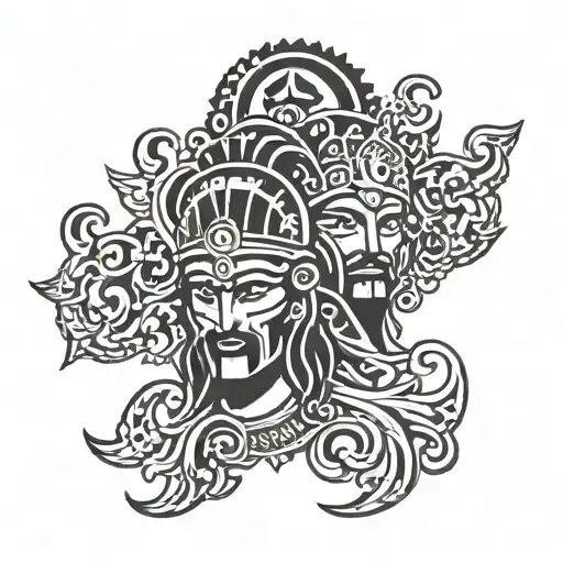 Karna And Ravan Simple Symbol Made