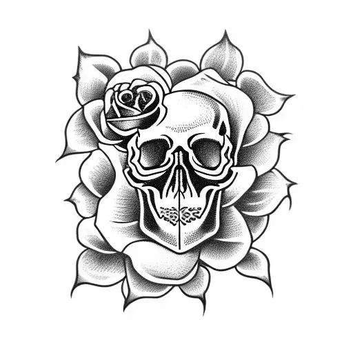 Skull With Roses