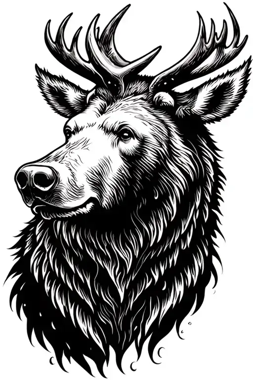 Bear Head And Moose Head