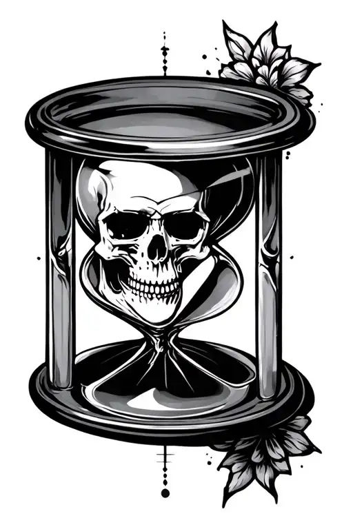 Hour Glass With Skull