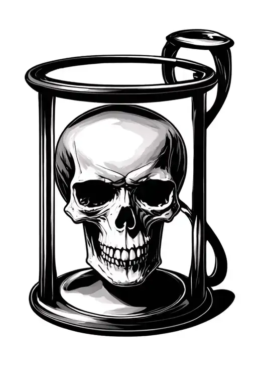 Hour Glass With Skull