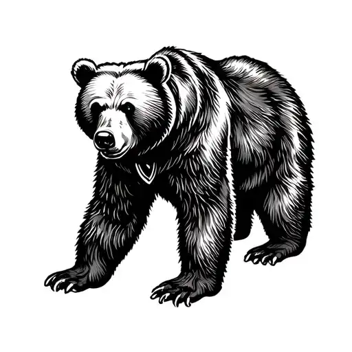 A Bear With A Communist Symbol