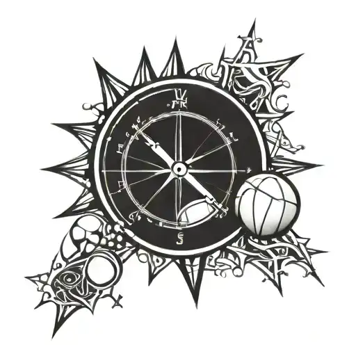 Compass With Basketball