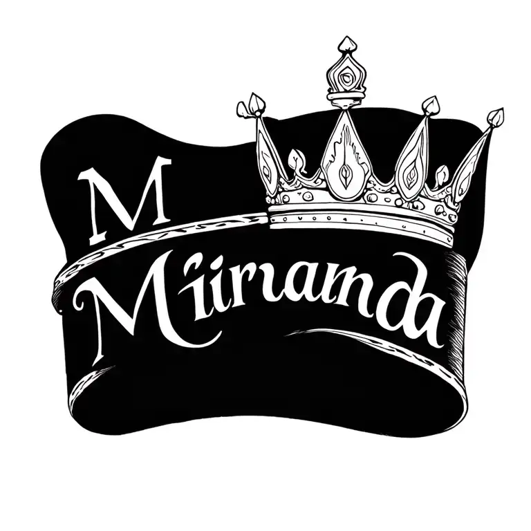 Letting Tatto With Name Miranda And A Crown
