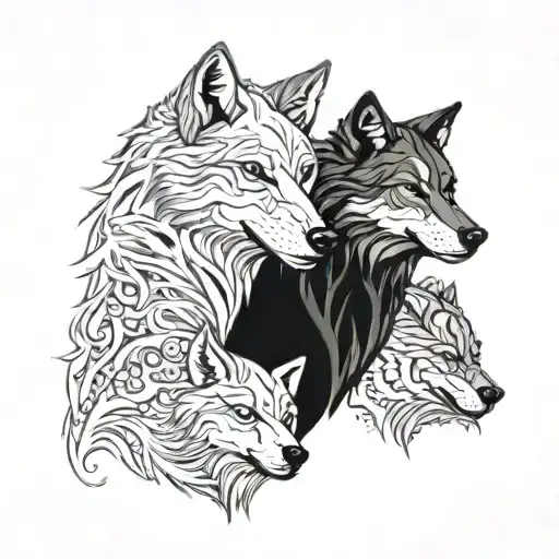 Black And White Wolves