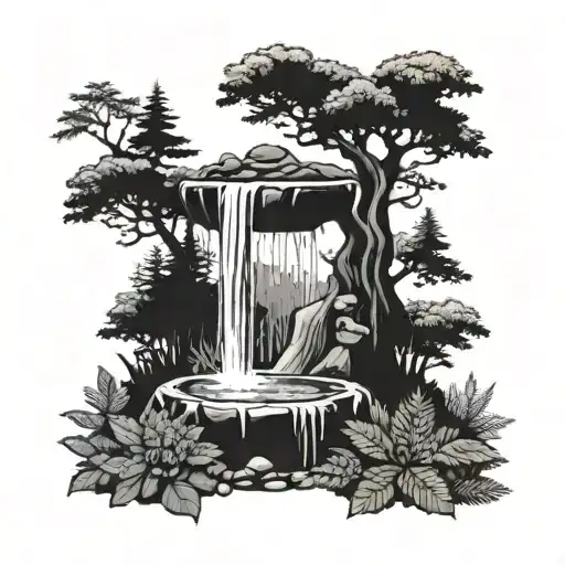 Fountain Of Youth In A Forest