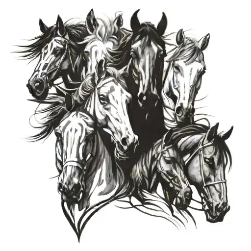 7 Horses In One Horse Face