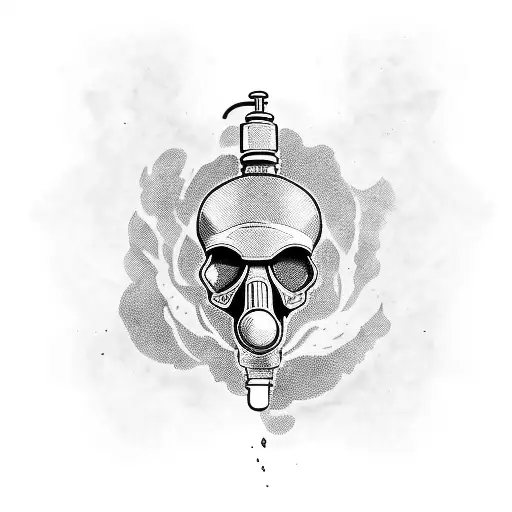 Skull With Gas Mask And Smoke